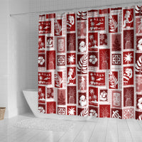 hawaii-christmas-retro-patchwork-shower-curtain-red