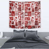 Hawaii Christmas Retro Patchwork Tapestry Red - Wonder Print Shop