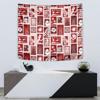 Hawaii Christmas Retro Patchwork Tapestry Red - Wonder Print Shop
