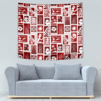 Hawaii Christmas Retro Patchwork Tapestry Red - Wonder Print Shop