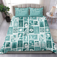 Hawaii Christmas Retro Patchwork Bedding Set Teal LT7 - Wonder Print Shop
