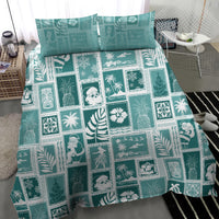 Hawaii Christmas Retro Patchwork Bedding Set Teal LT7 - Wonder Print Shop