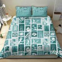 Hawaii Christmas Retro Patchwork Bedding Set Teal LT7 - Wonder Print Shop