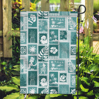 Hawaii Christmas Retro Patchwork Garden Flag Teal - Wonder Print Shop