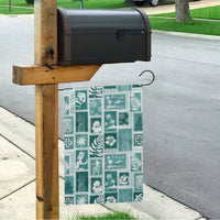 Hawaii Christmas Retro Patchwork Garden Flag Teal - Wonder Print Shop