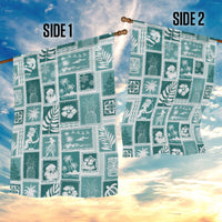 Hawaii Christmas Retro Patchwork Garden Flag Teal - Wonder Print Shop