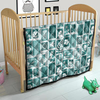 Hawaii Christmas Retro Patchwork Quilt Teal - Wonder Print Shop