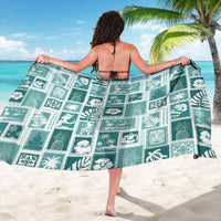 Hawaii Christmas Retro Patchwork Sarong Teal - Wonder Print Shop