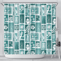 hawaii-christmas-retro-patchwork-shower-curtain-teal