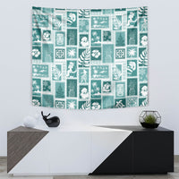 Hawaii Christmas Retro Patchwork Tapestry Teal - Wonder Print Shop