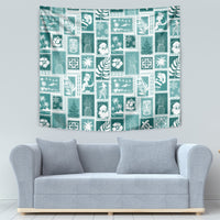 Hawaii Christmas Retro Patchwork Tapestry Teal - Wonder Print Shop