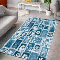 Hawaii Christmas Retro Patchwork Area Rug Aquamarine LT7 - Wonder Print Shop