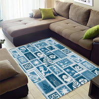 Hawaii Christmas Retro Patchwork Area Rug Aquamarine LT7 - Wonder Print Shop