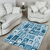 Hawaii Christmas Retro Patchwork Area Rug Aquamarine LT7 - Wonder Print Shop
