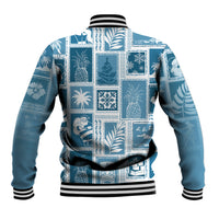 Hawaii Christmas Retro Patchwork Baseball Jacket Aquamarine LT7 - Wonder Print Shop