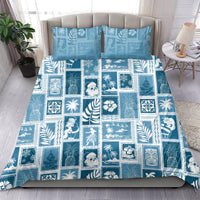 Hawaii Christmas Retro Patchwork Bedding Set Aquamarine LT7 - Wonder Print Shop