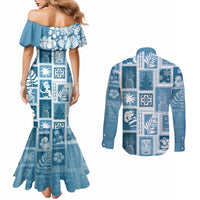 hawaii-christmas-retro-patchwork-couples-matching-mermaid-dress-and-long-sleeve-button-shirt-aquamarine