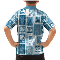 Hawaii Christmas Retro Patchwork Family Matching Mermaid Dress and Hawaiian Shirt Aquamarine LT7 - Wonder Print Shop