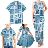 Hawaii Christmas Retro Patchwork Family Matching Tank Maxi Dress and Hawaiian Shirt Aquamarine - Wonder Print Shop