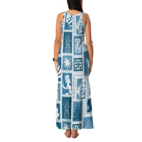 Hawaii Christmas Retro Patchwork Family Matching Tank Maxi Dress and Hawaiian Shirt Aquamarine - Wonder Print Shop