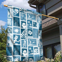 Hawaii Christmas Retro Patchwork Garden Flag Aquamarine - Wonder Print Shop