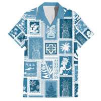 Hawaii Christmas Retro Patchwork Hawaiian Shirt Aquamarine - Wonder Print Shop