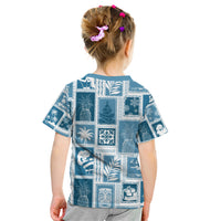 Hawaii Christmas Retro Patchwork Kid T Shirt Aquamarine - Wonder Print Shop