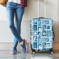 Hawaii Christmas Retro Patchwork Luggage Cover Aquamarine - Wonder Print Shop