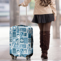 Hawaii Christmas Retro Patchwork Luggage Cover Aquamarine - Wonder Print Shop