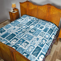 Hawaii Christmas Retro Patchwork Quilt Aquamarine - Wonder Print Shop