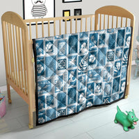 Hawaii Christmas Retro Patchwork Quilt Aquamarine - Wonder Print Shop