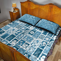 Hawaii Christmas Retro Patchwork Quilt Bed Set Aquamarine - Wonder Print Shop