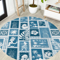hawaii-christmas-retro-patchwork-round-carpet-aquamarine