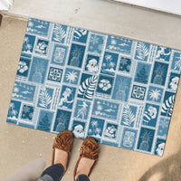 Hawaii Christmas Retro Patchwork Rubber Doormat Aquamarine - Wonder Print Shop