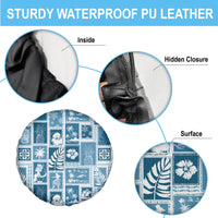 Hawaii Christmas Retro Patchwork Spare Tire Cover Aquamarine - Wonder Print Shop