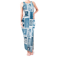 Hawaii Christmas Retro Patchwork Tank Maxi Dress Aquamarine - Wonder Print Shop