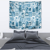 Hawaii Christmas Retro Patchwork Tapestry Aquamarine - Wonder Print Shop