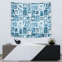Hawaii Christmas Retro Patchwork Tapestry Aquamarine - Wonder Print Shop