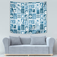 Hawaii Christmas Retro Patchwork Tapestry Aquamarine - Wonder Print Shop