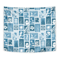 Hawaii Christmas Retro Patchwork Tapestry Aquamarine - Wonder Print Shop