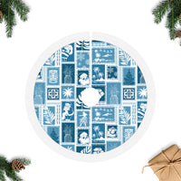 Hawaii Christmas Tree Skirt Retro Patchwork - Aquamarine - Wonder Print Shop