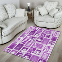 Hawaii Christmas Retro Patchwork Area Rug Violet LT7 - Wonder Print Shop