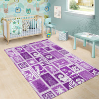 Hawaii Christmas Retro Patchwork Area Rug Violet LT7 - Wonder Print Shop