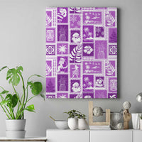 Hawaii Christmas Retro Patchwork Canvas Wall Art Violet LT7 - Wonder Print Shop