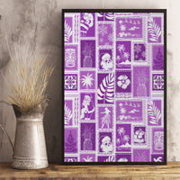 Hawaii Christmas Retro Patchwork Canvas Wall Art Violet LT7 - Wonder Print Shop