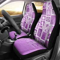 Hawaii Christmas Retro Patchwork Car Seat Cover Violet LT7 - Wonder Print Shop