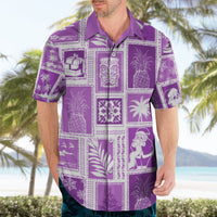 Hawaii Christmas Retro Patchwork Hawaiian Shirt Violet - Wonder Print Shop