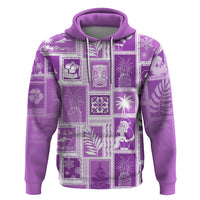 Hawaii Christmas Retro Patchwork Hoodie Violet - Wonder Print Shop