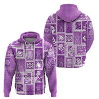 Hawaii Christmas Retro Patchwork Hoodie Violet - Wonder Print Shop