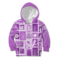 Hawaii Christmas Retro Patchwork Kid Hoodie Violet - Wonder Print Shop